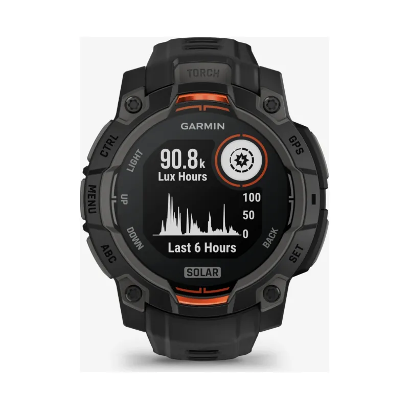 Garmin Instinct® 3 Solar 010-02934-00 - 45 mm Schwarz mit Silikon-Wechselarmband 22 mm Schwarz